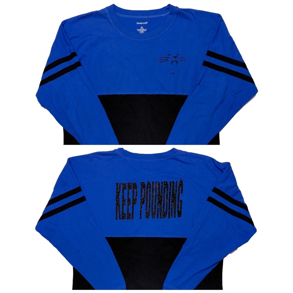 BOXERCRAFT Carolina Panthers‎ NFL Spirit Jersey Shirt Keep Pounding Blue XL